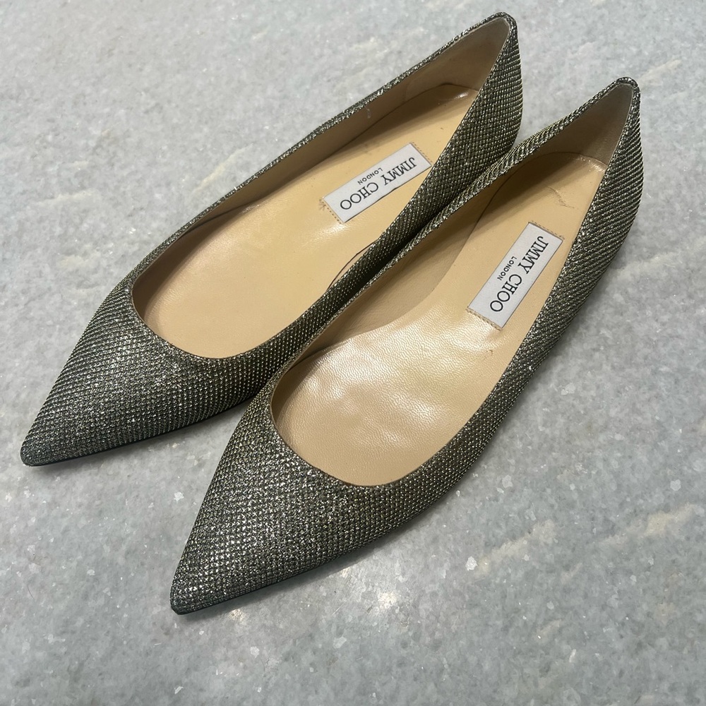Jimmy Choo Women's Sparkling Flats - Silver